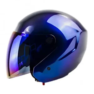 Casco abierto Tech T10 Solid Camaleon Azul Visor Iridium Azul L