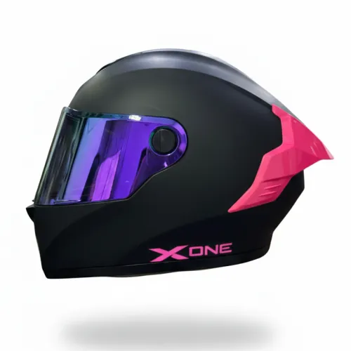 CASCO INTEGRAL X-ONE X-500 RS SOLID NEGRO FUCSIA VISOR IRIDIUM M (193219)