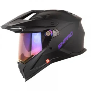 CASCO MULTIPROP SHAFT_PRO MX400D SOLID NEGRO MORADO VISOR IRIDIUM M