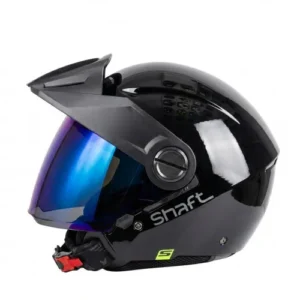 CASCO ABIERTO SHAFT 212 SOLID NEGRO GRIS VISOR IRIDIUM AZUL XL