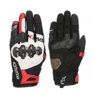 GUANTES ALPINESTAR SMR-R NEGRO BLANCO ROJO XL