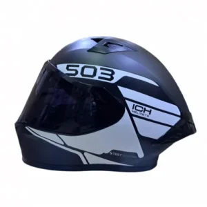 CASCO INTEGRAL ICH 503 BUNCH NEGRO BLANCO VISOR SMOKE L (200624)