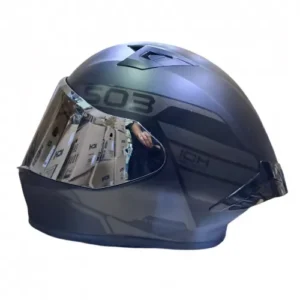 CASCO INTEGRAL ICH 503 BUNCH NEGRO GRIS OSCURO MATE VISOR SILVER  XL (200677)