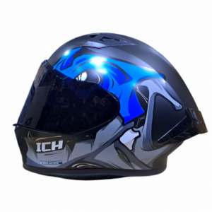 CASCO INTEGRAL ICH 503 FOSSEVIL NEGRO AZUL BLANCO BRILLO VISOR SMOKE XL (200801)