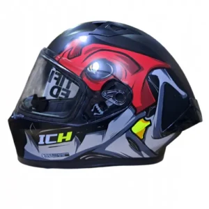 CASCO INTEGRAL ICH 503 FOSSEVIL NEGRO ROJO AMARILLO VISOR TR L