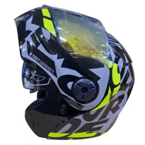 CASCO ABATIBLE ICH 3110 FREAK NEGRO GRIS OSCURO VISOR DORADO L (203871)