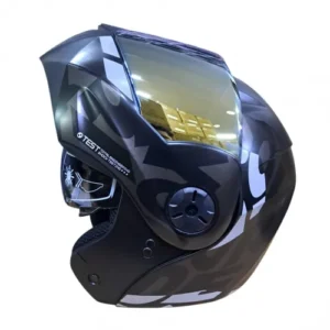 CASCO ABATIBLE ICH 3110 FREAK NEGRO GRIS OSCURO MATE VISOR DORADO XL (203884)