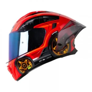 CASCO INTEGRAL SHAFT 596 SP SPORT-HEAD ROJO NARANJA VISOR IRIDIUM L