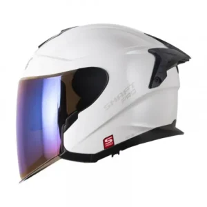 CASCO ABIERTO SHAFT PRO 240DV SOLID BLANCO PERLADO GRIS VISOR IRIDIUM XL