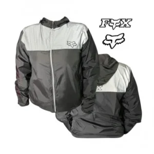 CHAQUETA FOX CORTAVIENTOS NEGRO GRIS XL