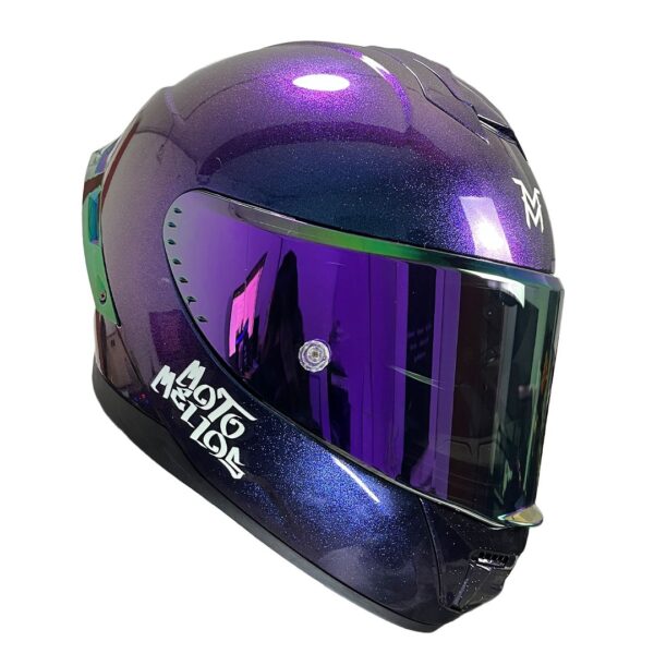 Casco Integral MM 909SP Solid Camaleon Visor Iiridium Morado