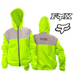CHAQUETA FOX CORTAVIENTOS VERDE NEON GRIS CON REFLECTIVO XL