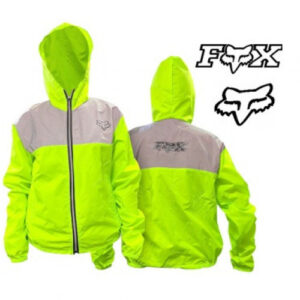 CHAQUETA FOX CORTAVIENTOS VERDE NEON GRIS CON REFLECTIVO M