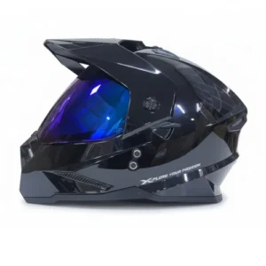Casco Multiproposito X One Mx328 Dv Solid Negro Silver Brillo Visor Iridium Xl (197459)