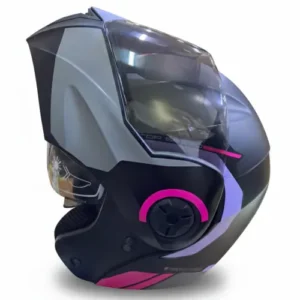 CASCO ABATIBLE ICH 3110 KHAM NEGRO GRIS OSCURO VISOR SMOKE M