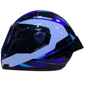 CASCO INTEGRAL ICH 501 SP BRAZUK NEGRO BLANCO AZUL BRILLO VISOR SMOKE M