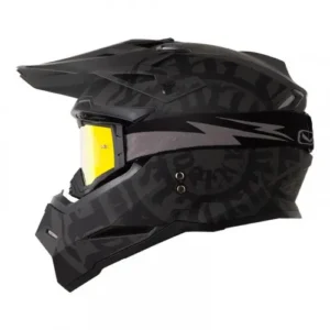 CASCO CROSS HRO MX03 LETTERING GRIS NEGRO GAFAS DORADAS XL