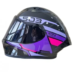 CASCO INTEGRAL ICH 503 BUNCH NEGRO NEGRO MORADO FUCSIA VISOR SMOKE M