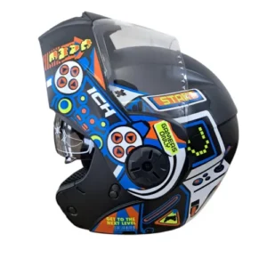 CASCO ABATIBLE ICH 3110 GAMEPLAY NEGRO NARANJA VISOR TR XS