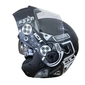 CASCO ABATIBLE ICH 3110 GAMEPLAY NEGRO BLANCO GRIS VISOR TR XS