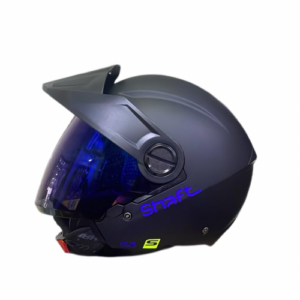 CASCO ABIERTO SHAFT 212 SOLID NEGRO AZUL VISOR IRIDIUM XL (199083)