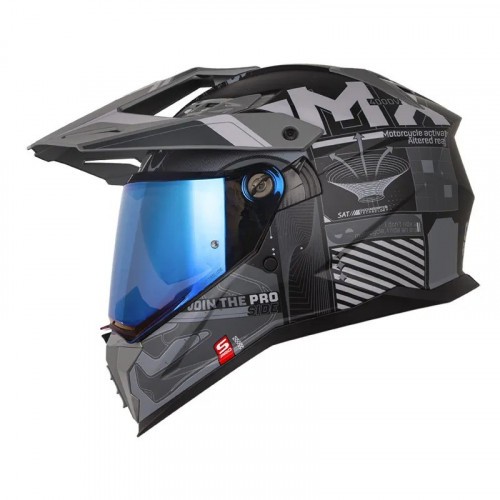 CASCO MULTIPROP SHAFT_PRO MX400D CRYPTONE NEGRO GRIS VISOR IRIDIUM M