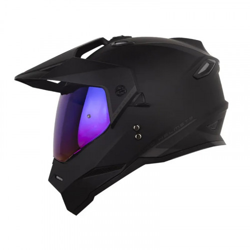 CASCO MULTIPROPOSITO HRO-MX330DV SOLID NEGRO GRIS VISOR IRIDIUM XL (192217)
