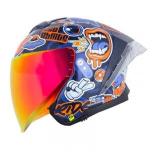 CASCO ABIERTO SHAFT 246 NEW STICE AZUL NARANJA VISOR IRIDIUM L (191393)