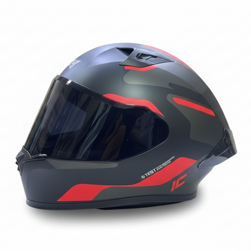CASCO INTEGRAL ICH 503 SKP NEGRO ROJO VISOR SMOKE L (194013)