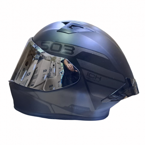 CASCO INTEGRAL ICH 503 BUNCH NEGRO GRIS OSCURO MATE VISOR SILVER L (200676)