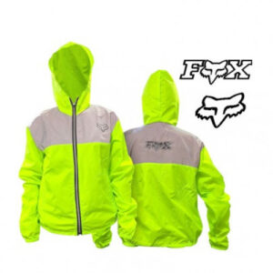 CHAQUETA FOX CORTAVIENTOS VERDE NEON GRIS CON REFLECTIVO S