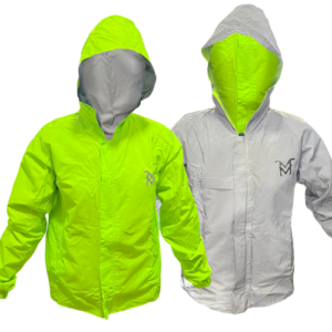 CHAQUETA MOTO MELLOS DOBLE FAZ REFLECTIVA VERDE GRIS M
