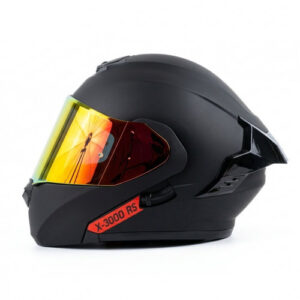 CASCO ABATIBLE X-ONE X-3000RS SOLID NEGRO ROJO SP NEGRO VISOR IRIDIUM ROJO L (196927)