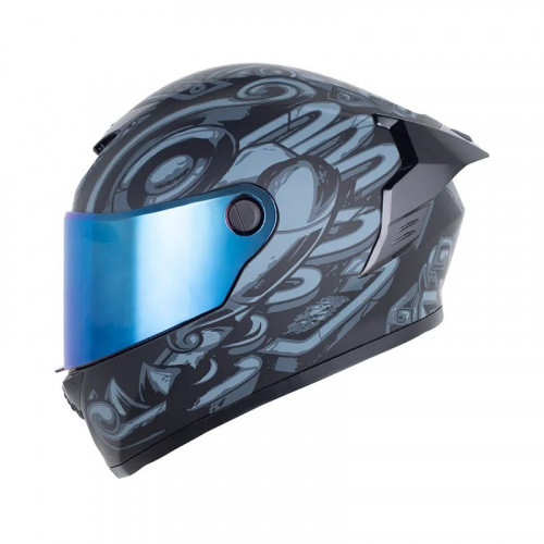 CASCO INTEGRAL X-ONE X-500 RS CHAAC NEGRO GRIS VISOR IRIDIUM L (196971)