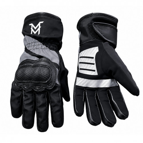 GUANTES MOTO MELLOS TERMICOS WP NEGRO BLANCO S