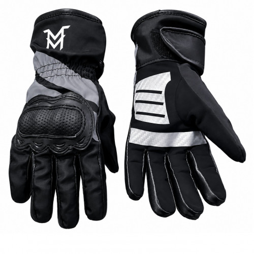 GUANTES MOTO MELLOS TERMICOS WP NEGRO BLANCO M