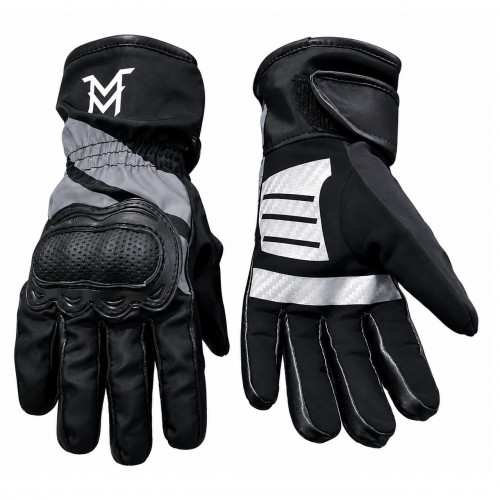 GUANTES MOTO MELLOS TERMICOS WP NEGRO BLANCO L