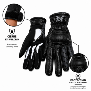 GUANTES DE PROTECCION MOTO MELLOS NEGRO GRIS XL