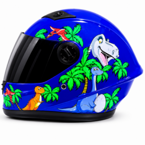 CASCO NIÑO AZUL BRILLO DINO EXPLORA TALLA ÚNICA