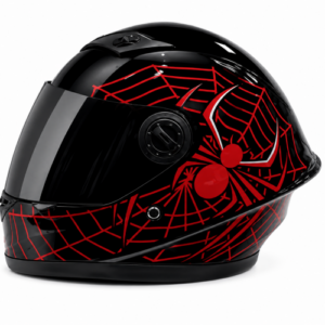 CASCO NIÑO NEGRO BRILLO SPIDERMAN TALLA ÚNICA