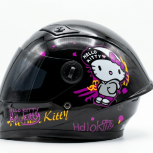 CASCO NIÑA NEGRO BRILLO HELLO KITTY TALLA ÚNICA