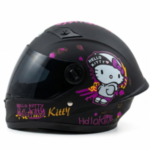 CASCO NIÑA NEGRO MATE HELLO KITTY TALLA ÚNICA