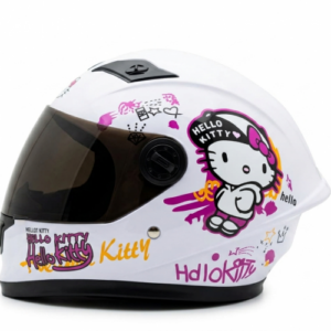 CASCO NIÑA BLANCO BRILLO HELLO KITTY TALLA ÚNICA