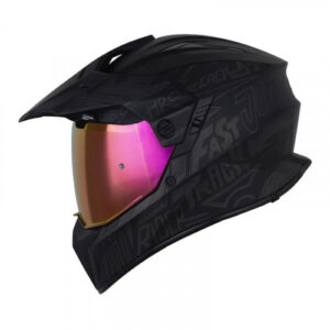 CASCO MULTIPROPOSITO HRO-MX340DV STRIPE NEGRO GRIS VISOR IRIDIUM XL (181448)