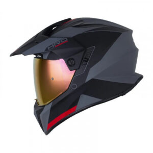 CASCO MULTIPROPOSITO HRO-MX340DV LONG NEGRO GRIS VISOR IRIDIUM L (181413)