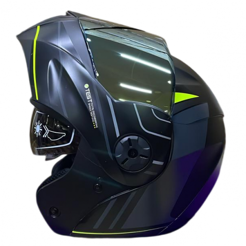 CASCO ABATIBLE ICH 3110 REPLACED NEGRO GRIS DORADO MATE VISOR DORADO L (208814)