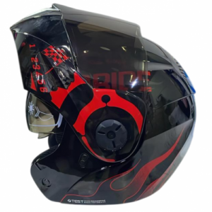 CASCO ABATIBLE ICH 3110 SPEED_UP NEGRO ROJO GRIS BRILLO VISOR SMOKE XL (209023)