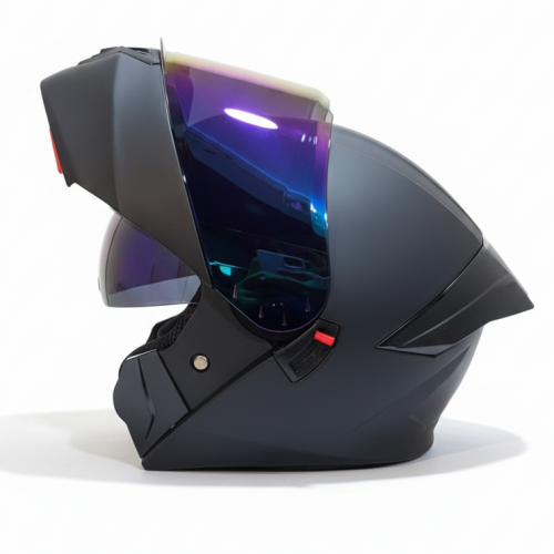 Casco Abatible MM 900 Solid Negro Visor Iridium XL-XXL