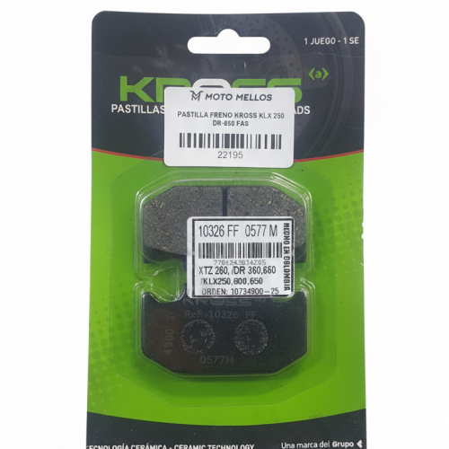 PASTILLA FRENO KROSS KLX 250 DR-650 FAS TRAS
