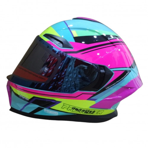 Casco Integral Pro Rider 716sp Wielki Turquesa Fucsia M